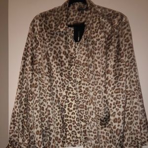 Leopard print silk blouse